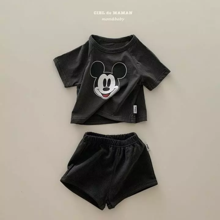 Ciel De Maman - Korean Baby Fashion - #babyoninstagram - Mickey Top Bottom Set - 2