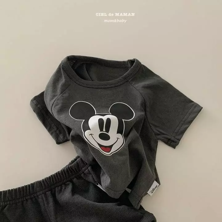Ciel De Maman - Korean Baby Fashion - #babyootd - Mickey Top Bottom Set - 4