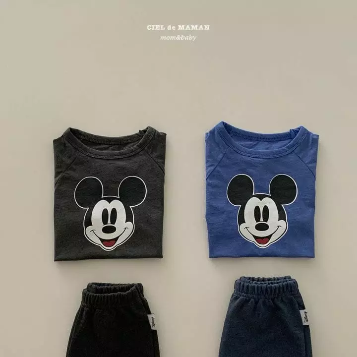 Ciel De Maman - Korean Baby Fashion - #babyoutfit - Mickey Top Bottom Set - 5