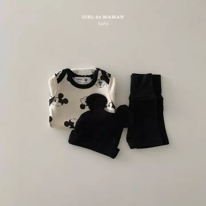 Ciel De Maman - Korean Baby Fashion - #babywear - Ang MK Bodysuit with Leggings Hat Bebe - 3