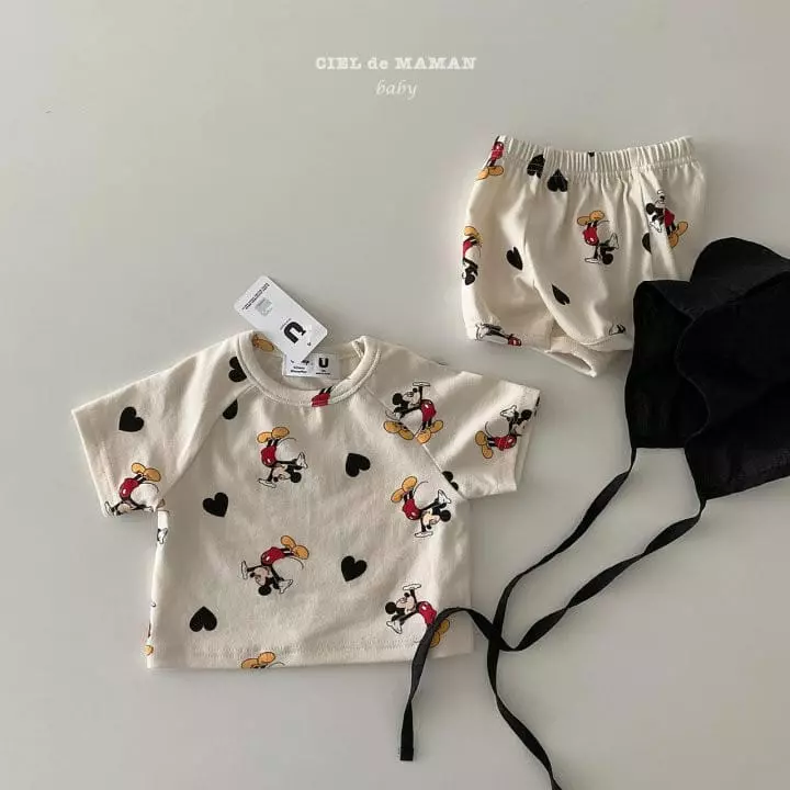 Ciel De Maman - Korean Baby Fashion - #babywear - Love MK Top Bottom Set Bebe - 2