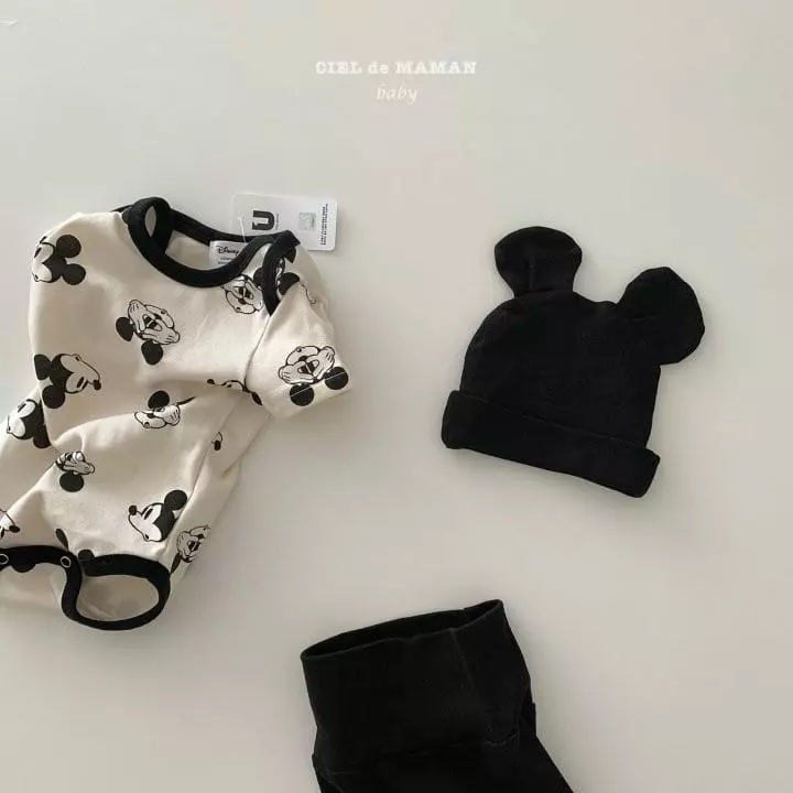 Ciel De Maman - Korean Baby Fashion - #babywear - Ang MK Bodysuit with Leggings Hat Bebe - 4