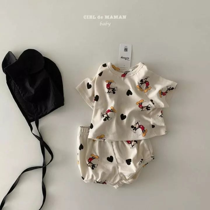 Ciel De Maman - Korean Baby Fashion - #onlinebabyboutique - Love MK Top Bottom Set Bebe - 3
