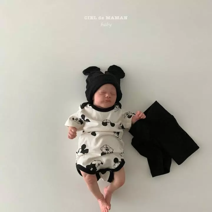 Ciel De Maman - Korean Baby Fashion - #onlinebabyshop - Ang MK Bodysuit with Leggings Hat Bebe - 5