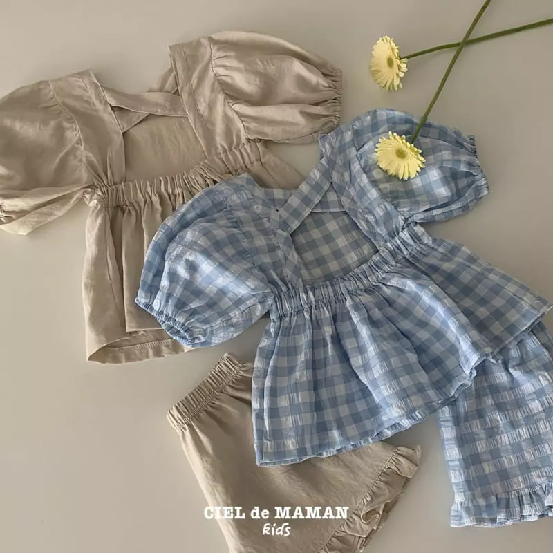 Ciel De Maman - Korean Children Fashion - #discoveringself - Balloon Cross Top Bottom Set