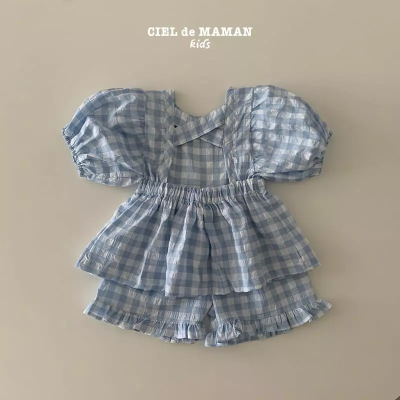 Ciel De Maman - Korean Children Fashion - #littlefashionista - Balloon Cross Top Bottom Set - 7