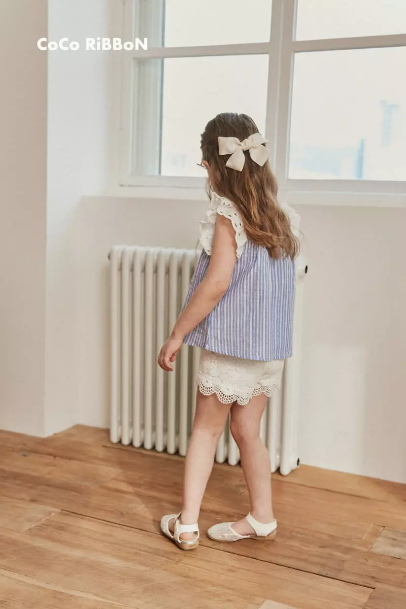 Coco Ribbon - Korean Children Fashion - #childofig - Stripes Choco Blouse - 3