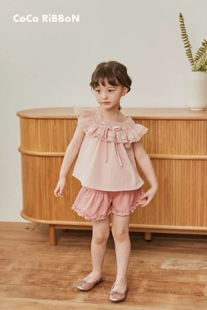 Coco Ribbon - Korean Children Fashion - #childofig - Ribbon Square Neck Blouse