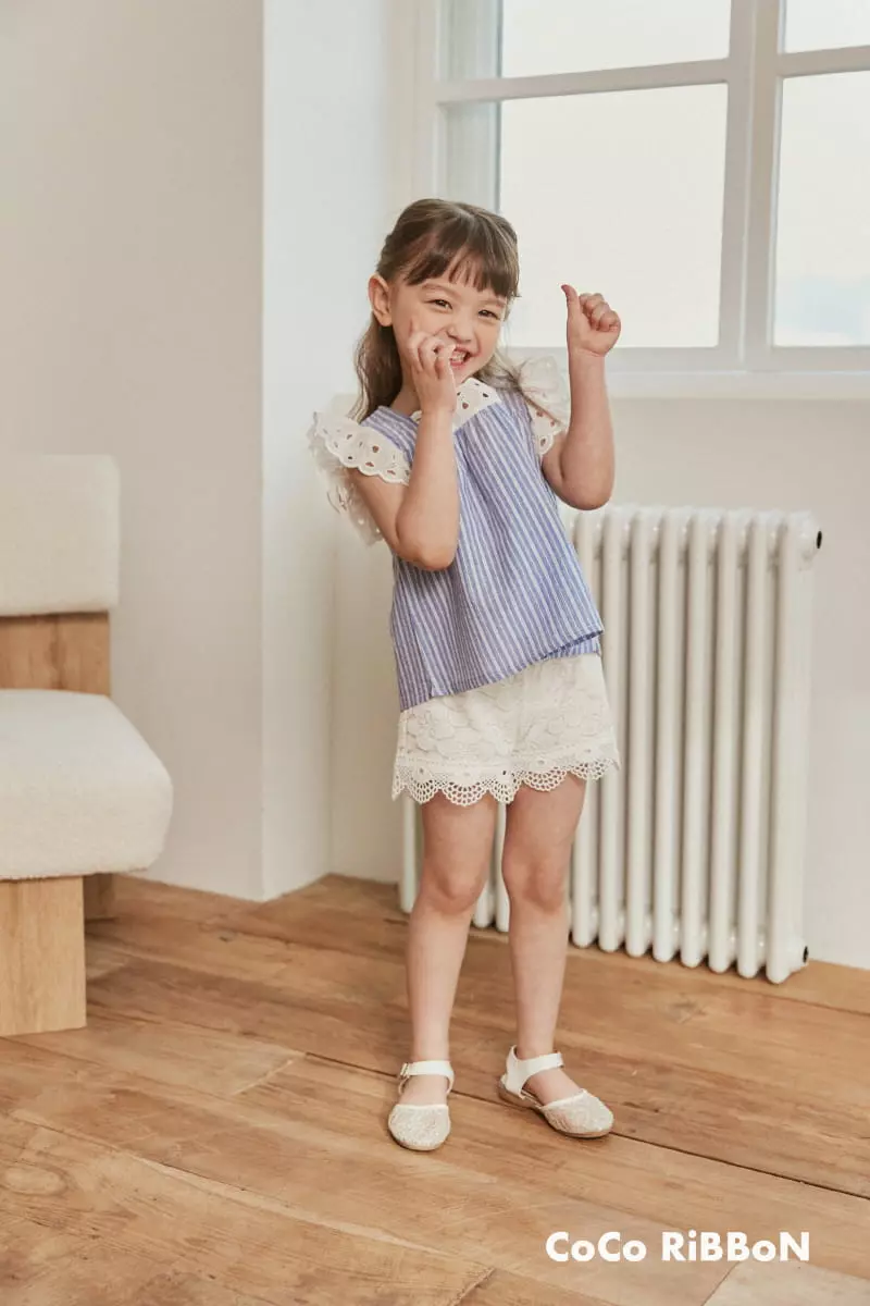 Coco Ribbon - Korean Children Fashion - #childofig - Stripes Choco Blouse - 4