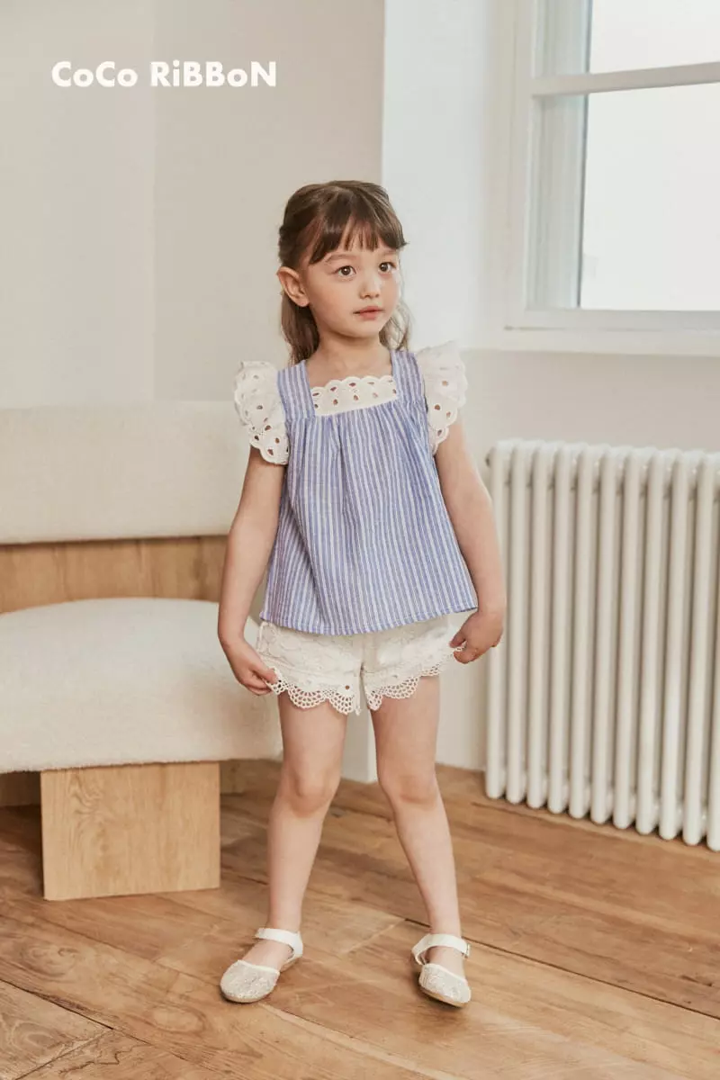 Coco Ribbon - Korean Children Fashion - #designkidswear - Stripes Choco Blouse - 5