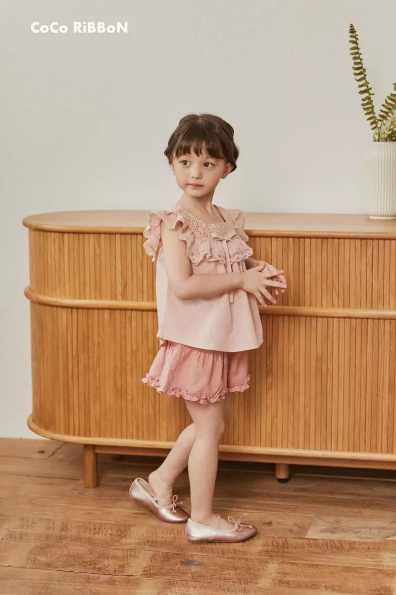 Coco Ribbon - Korean Children Fashion - #discoveringself - Ribbon Square Neck Blouse - 5