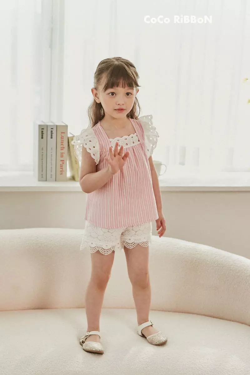 Coco Ribbon - Korean Children Fashion - #kidsshorts - Stripes Choco Blouse - 8