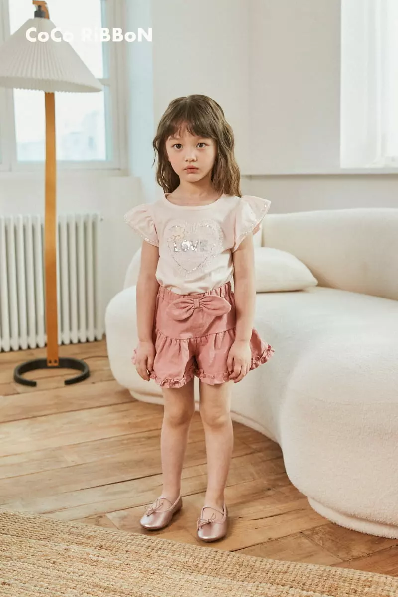 Coco Ribbon - Korean Children Fashion - #kidzfashiontrend - Heart Bling Tee