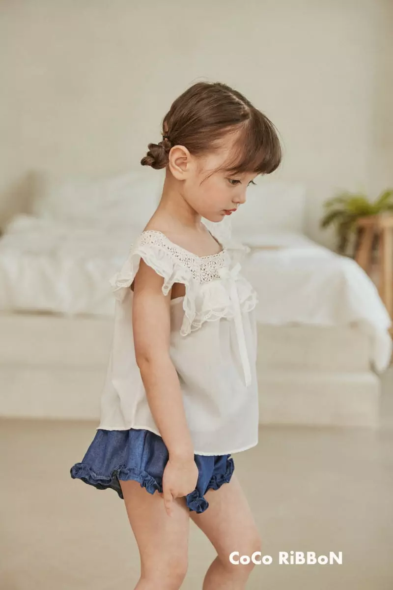 Coco Ribbon - Korean Children Fashion - #kidzfashiontrend - Ribbon Square Neck Blouse - 9