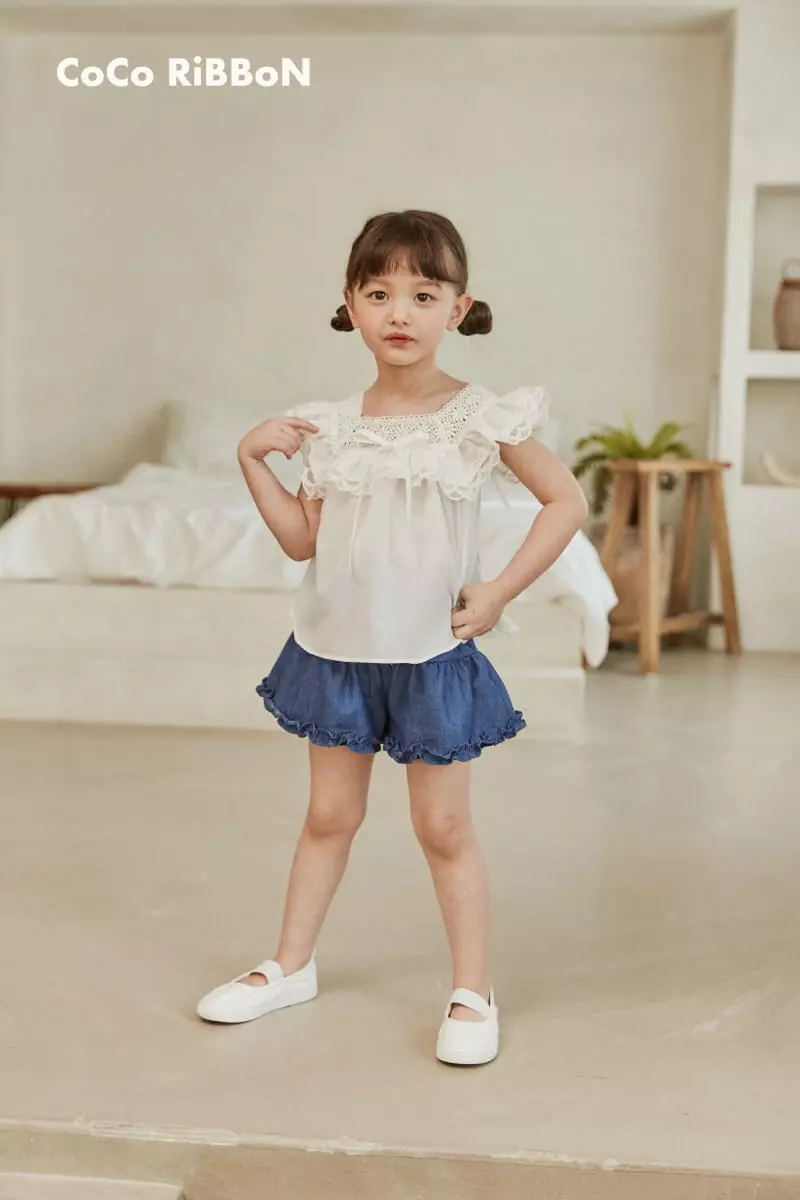 Coco Ribbon - Korean Children Fashion - #littlefashionista - Ribbon Square Neck Blouse - 11