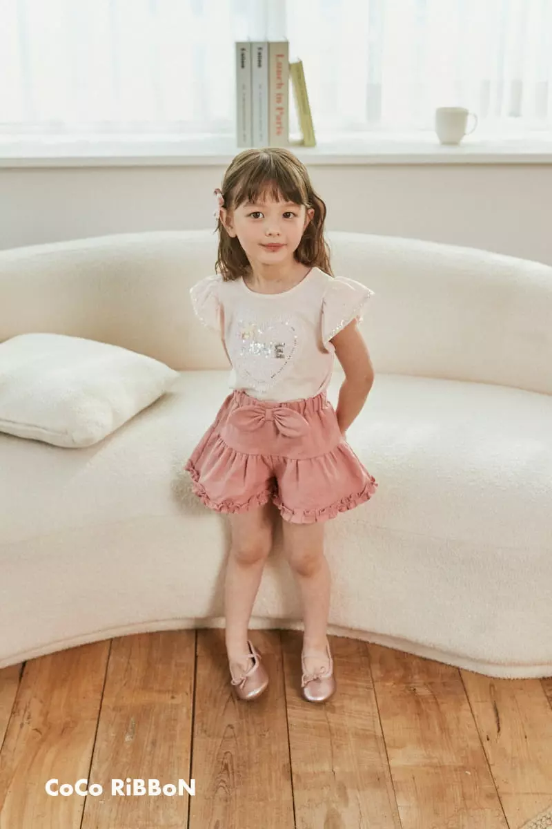 Coco Ribbon - Korean Children Fashion - #littlefashionista - Heart Bling Tee - 4