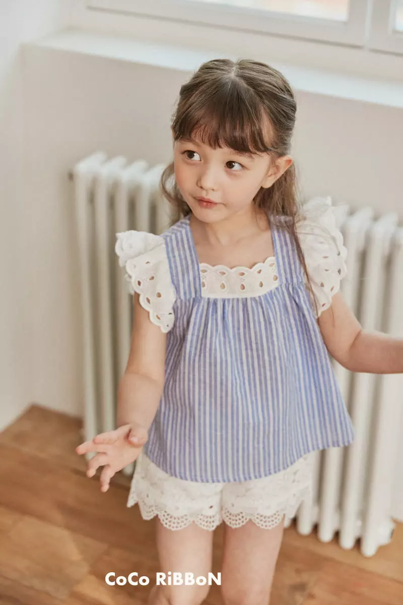 Coco Ribbon - Korean Children Fashion - #prettylittlegirls - Stripes Choco Blouse