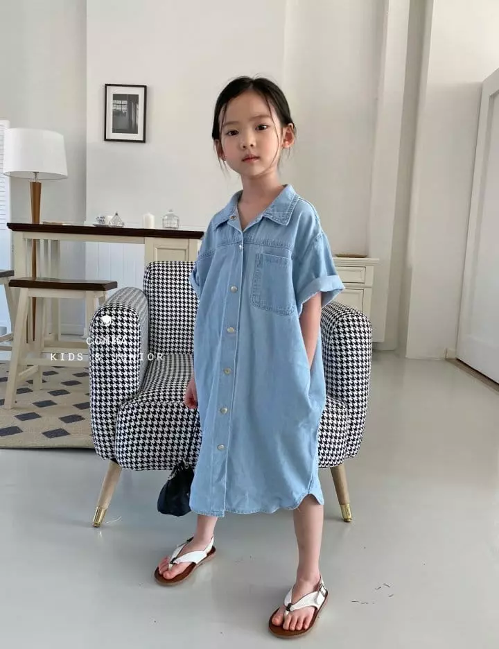 Comma - Korean Children Fashion - #Kfashion4kids - Boxy Denim One-piece - 6