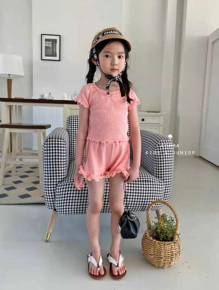 Comma - Korean Children Fashion - #kidsshorts - Margarine Top Bottom Set
