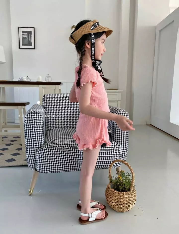 Comma - Korean Children Fashion - #kidsstore - Margarine Top Bottom Set - 2