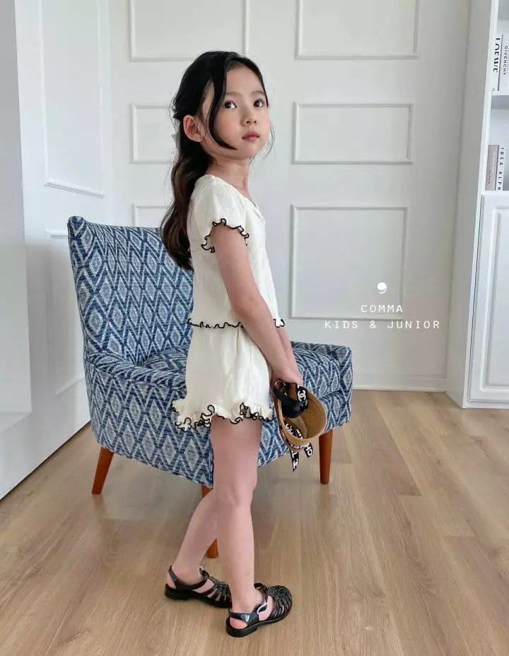 Comma - Korean Children Fashion - #toddlerclothing - Margarine Top Bottom Set - 10