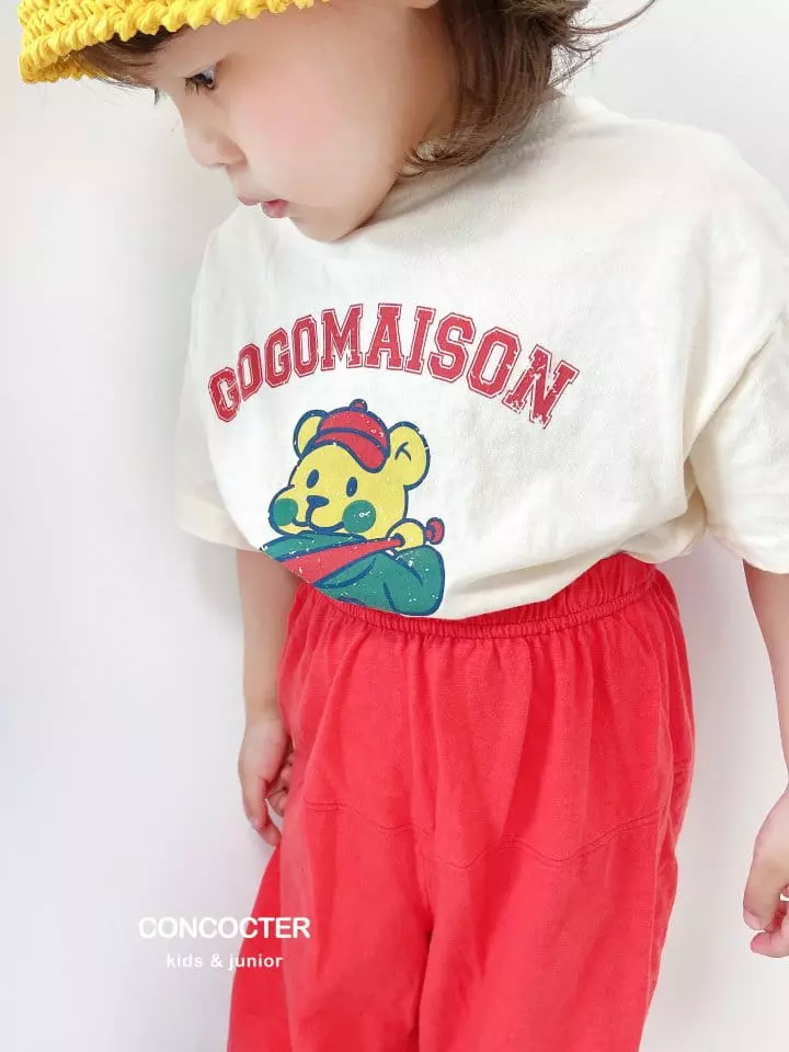 Concocter - Korean Children Fashion - #Kfashion4kids - Gogo Bear Capri Top Bottom Set - 3