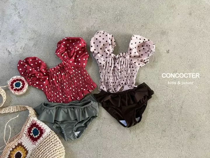 Concocter - Korean Children Fashion - #childofig - Hazelnuts Smocked Swimwear - 11