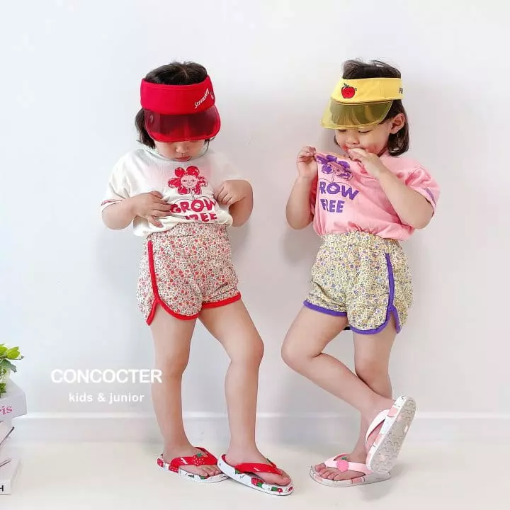 Concocter - Korean Children Fashion - #childofig - Sun Flower Flower Paint Top Bottom Set - 7