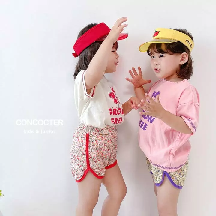 Concocter - Korean Children Fashion - #childofig - Sun Flower Flower Paint Top Bottom Set - 8