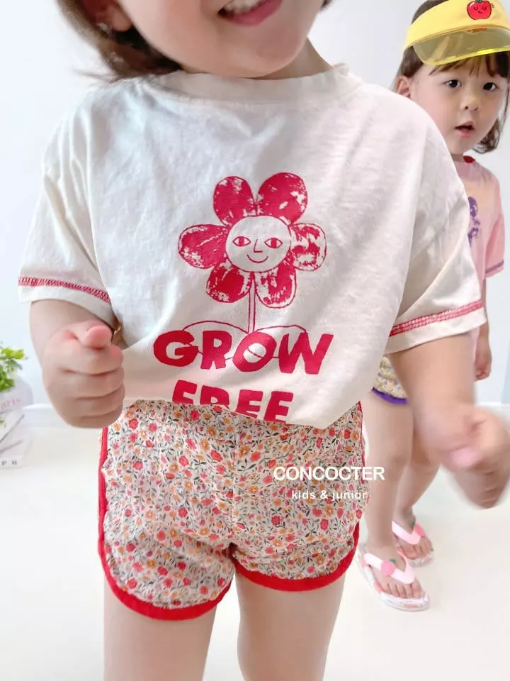 Concocter - Korean Children Fashion - #designkidswear - Sun Flower Flower Paint Top Bottom Set - 10