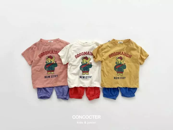 Concocter - Korean Children Fashion - #discoveringself - Gogo Bear Capri Top Bottom Set - 12