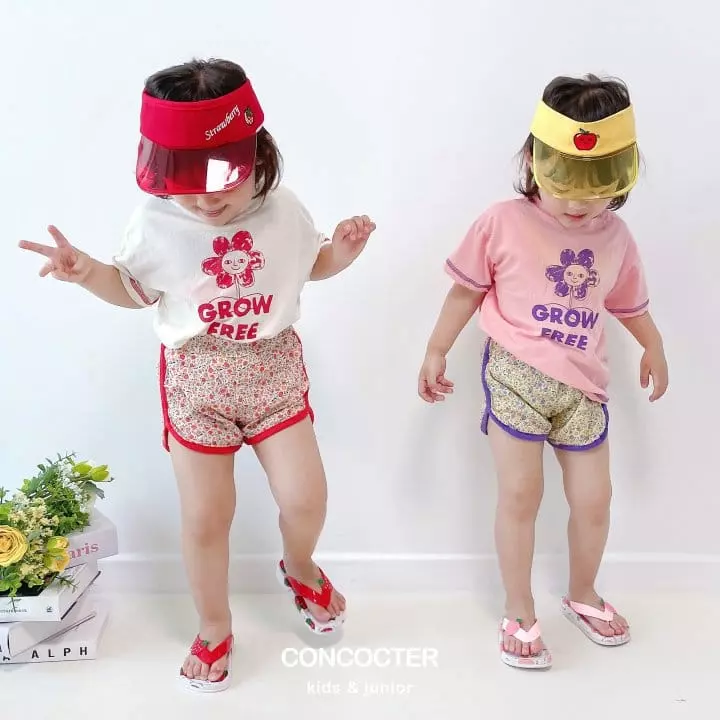 Concocter - Korean Children Fashion - #discoveringself - Sun Flower Flower Paint Top Bottom Set - 11