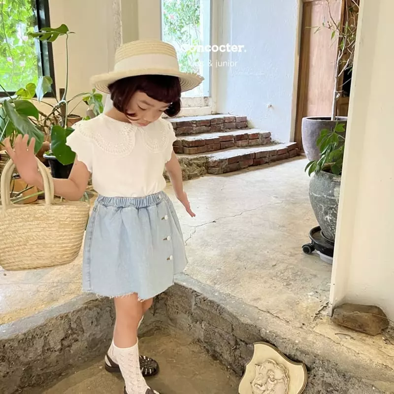 Concocter - Korean Children Fashion - #discoveringself - Flower Collar Tee - 6