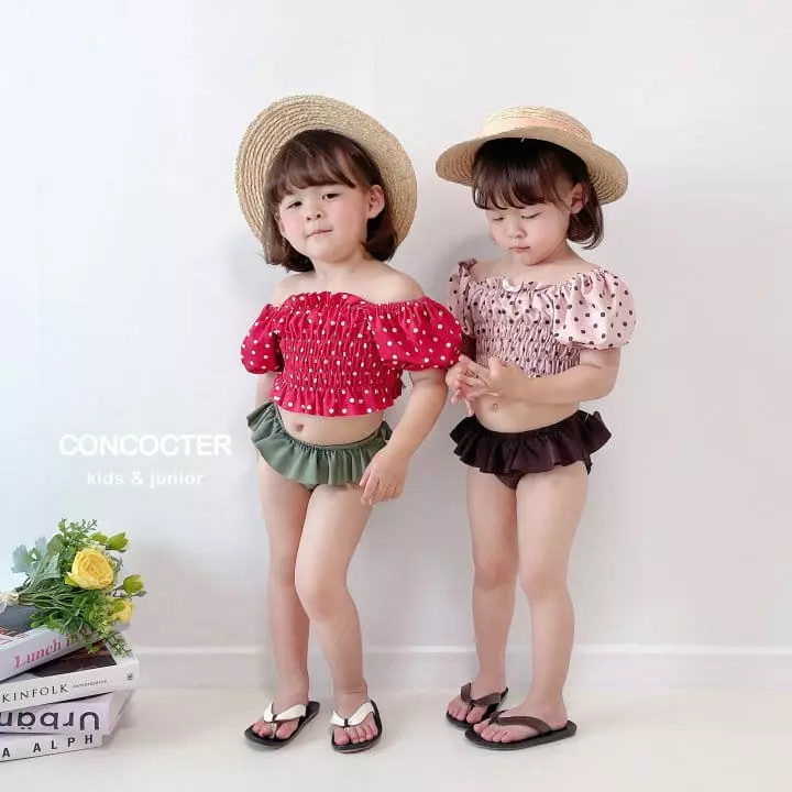 Concocter - Korean Children Fashion - #fashionkids - Hazelnuts Smocked Swimwear