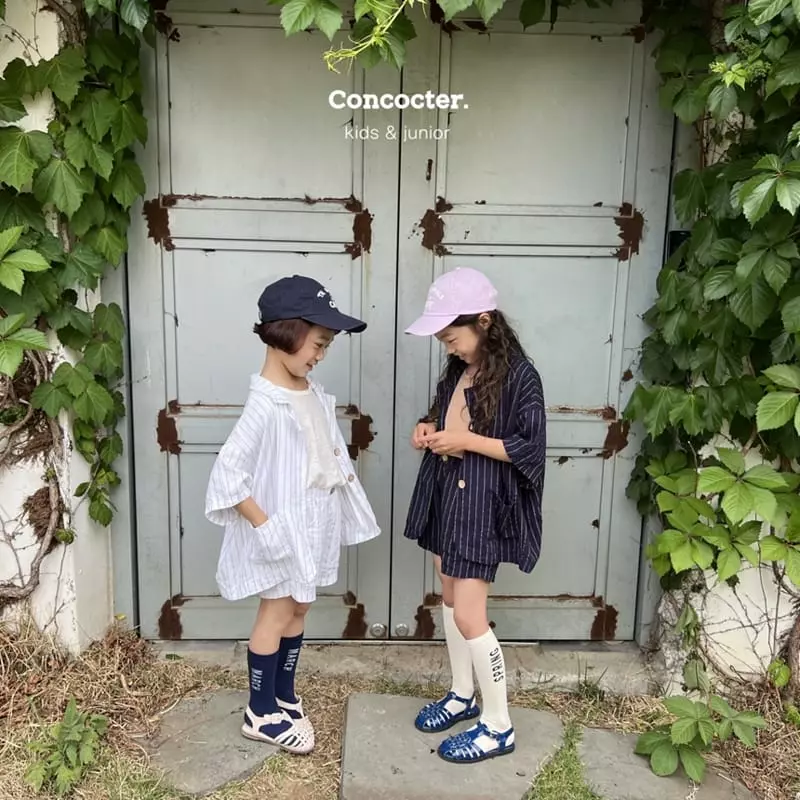 Concocter - Korean Children Fashion - #fashionkids - Charlang Stripes Top Bottom Set - 2