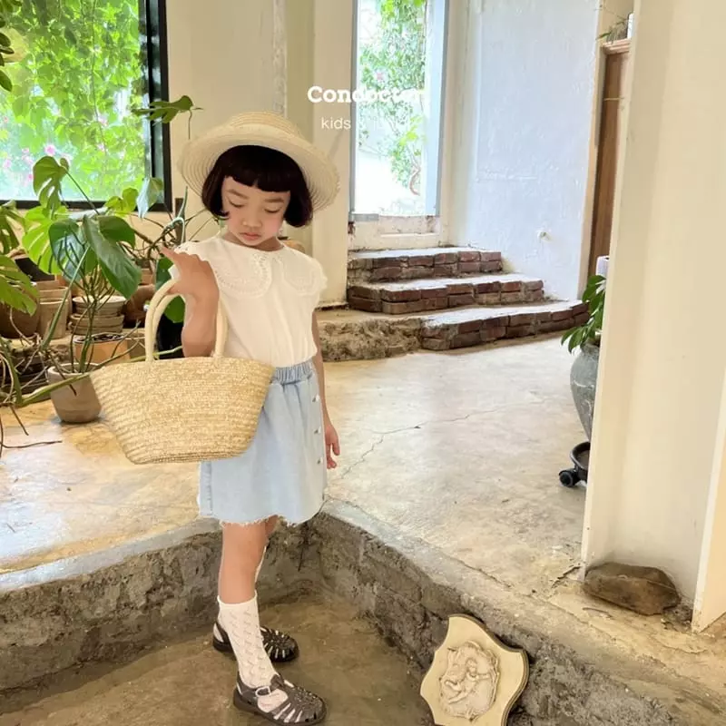 Concocter - Korean Children Fashion - #fashionkids - Flower Collar Tee - 7