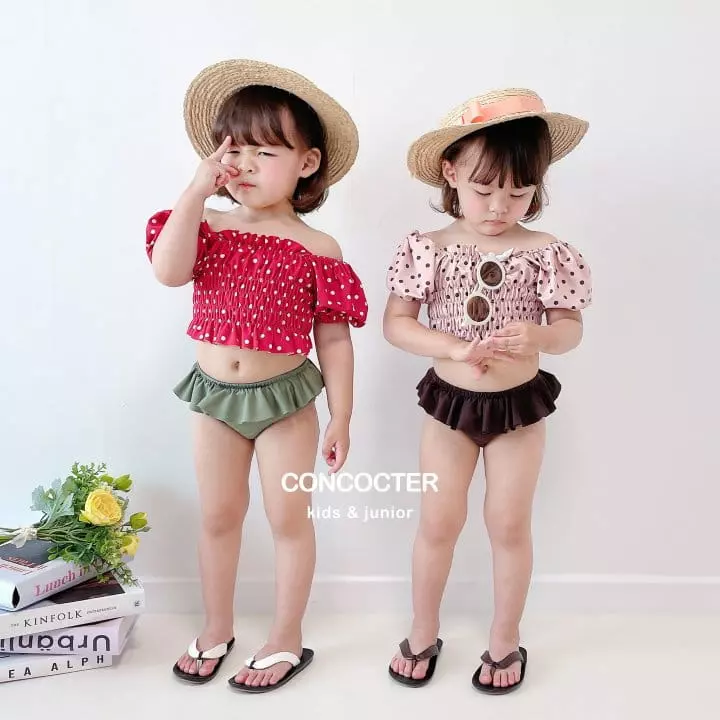 Concocter - Korean Children Fashion - #kidsshorts - Hazelnuts Smocked Swimwear - 2