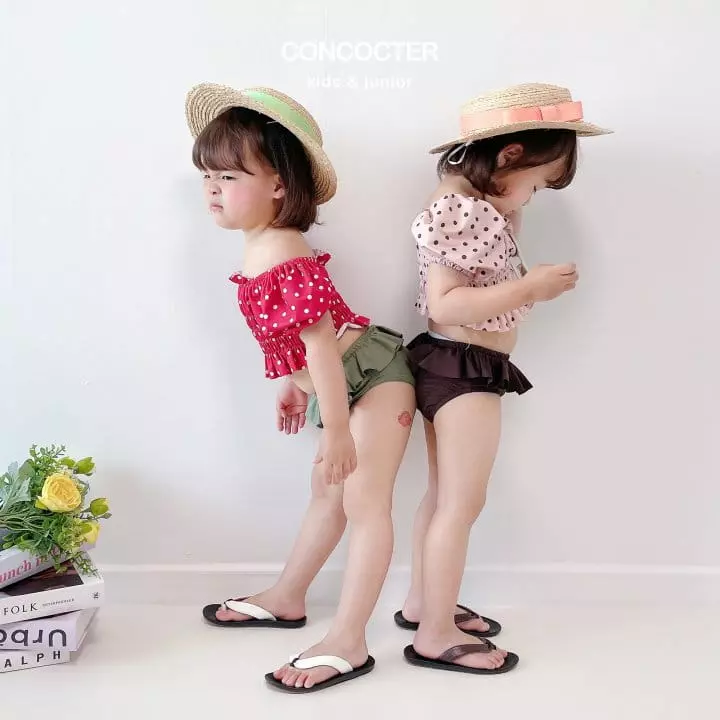 Concocter - Korean Children Fashion - #kidsstore - Hazelnuts Smocked Swimwear - 3