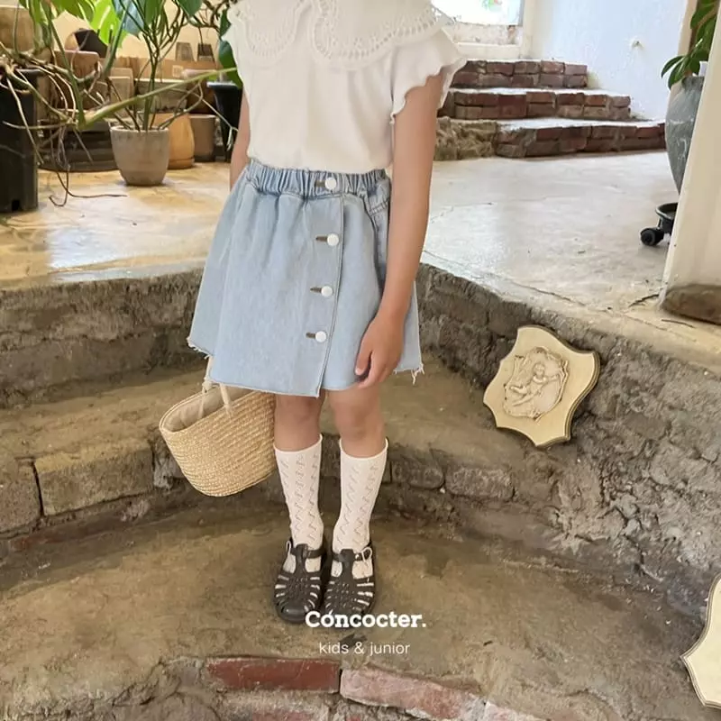 Concocter - Korean Children Fashion - #kidsstore - Flower Collar Tee - 9