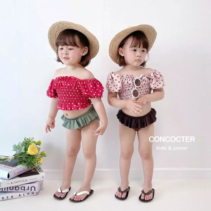 Concocter - Korean Children Fashion - #kidsstore - Hazelnuts Smocked Swimwear - 4