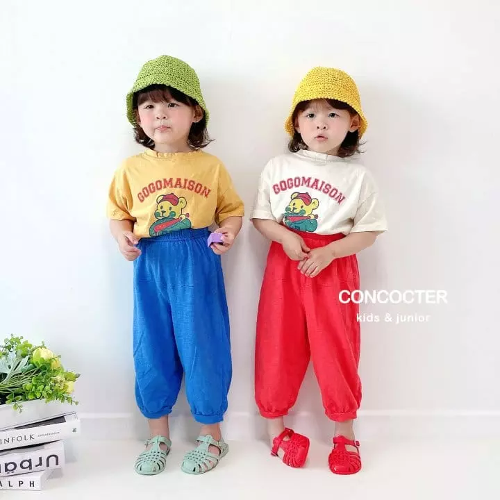 Concocter - Korean Children Fashion - #kidzfashiontrend - Gogo Bear Capri Top Bottom Set - 2