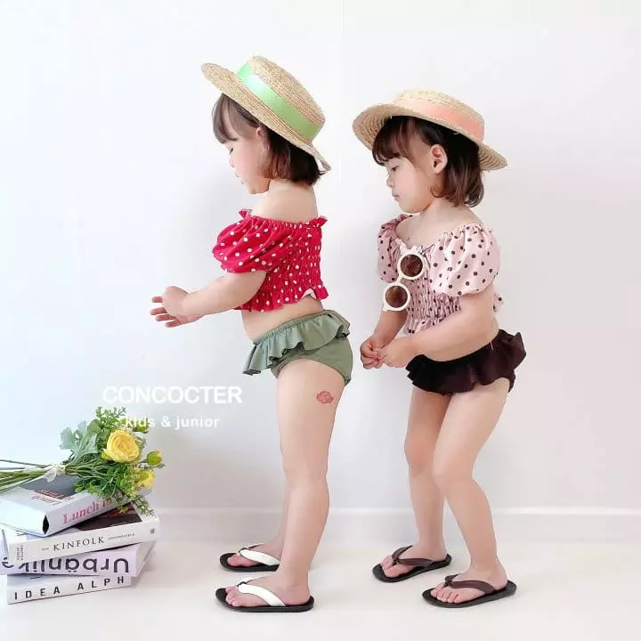 Concocter - Korean Children Fashion - #littlefashionista - Hazelnuts Smocked Swimwear - 6