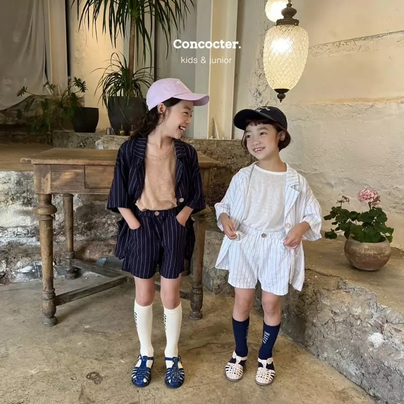 Concocter - Korean Children Fashion - #littlefashionista - Charlang Stripes Top Bottom Set - 7