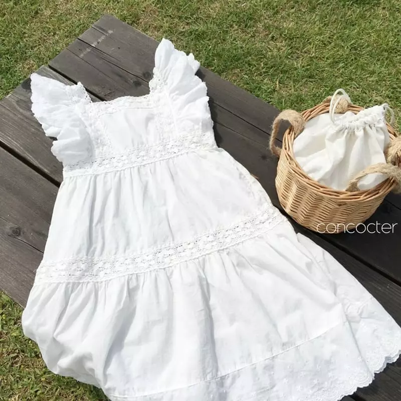 Concocter - Korean Children Fashion - #littlefashionista - Aroha Lace Long One-piece - 10