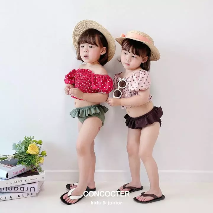Concocter - Korean Children Fashion - #magicofchildhood - Hazelnuts Smocked Swimwear - 7