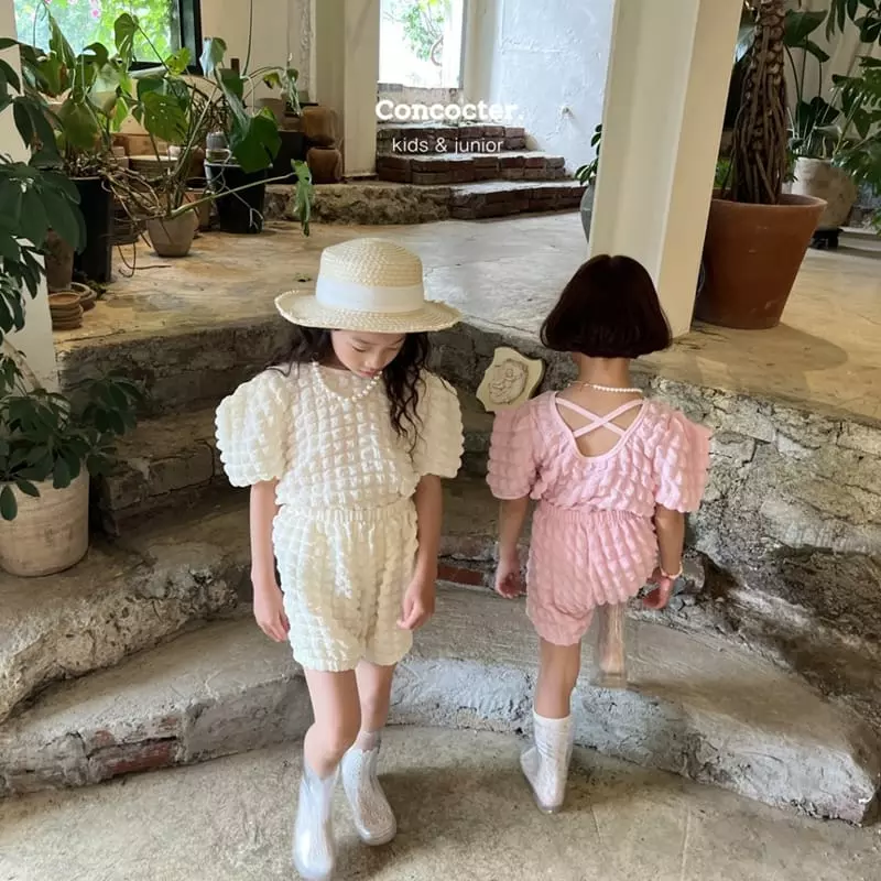 Concocter - Korean Children Fashion - #magicofchildhood - Bell Embo Top Bottom Set - 9