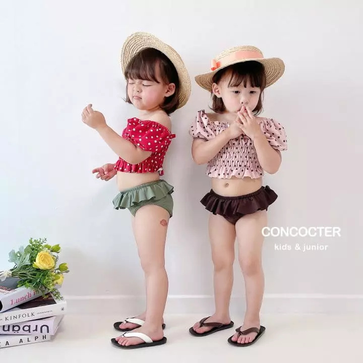 Concocter - Korean Children Fashion - #minifashionista - Hazelnuts Smocked Swimwear - 8
