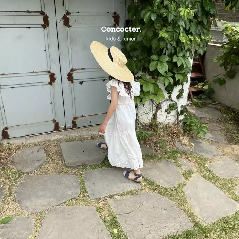 Concocter - Korean Children Fashion - #minifashionista - Aroha Lace Long One-piece - 12