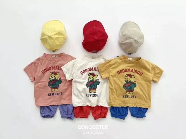 Concocter - Korean Children Fashion - #minifashionista - Gogog Bear Top Bottom Set - 7