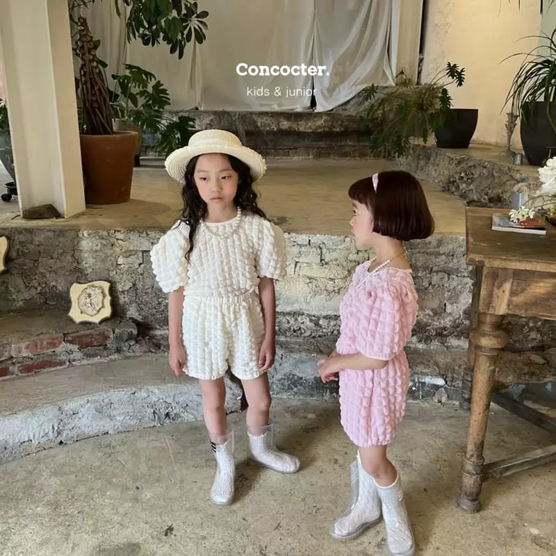Concocter - Korean Children Fashion - #todddlerfashion - Bell Embo Top Bottom Set - 12